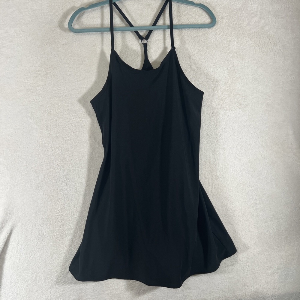 Outdoor Voices Girls Exercise Dress Bio Dry Built-In Liner Black XL 14/16
